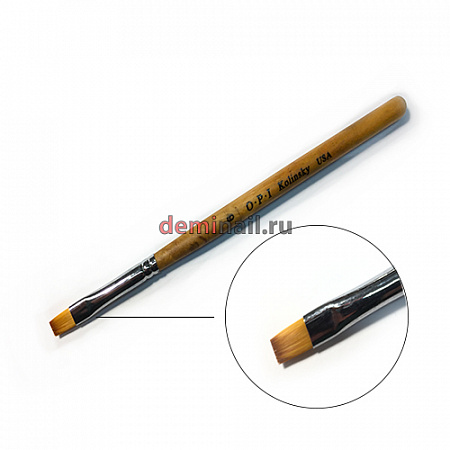 Кисть для геля прямая деревянная ручка OPI №6
