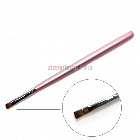 Кисть для геля прямая розовая ручка SimplyNails №5