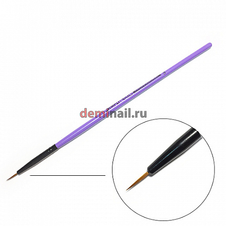 Кисть для дизайна средний ворс фиолетовая ручка SimplyNails №3