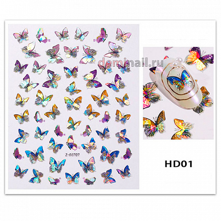 Наклейки 3D бабочки 8 видов